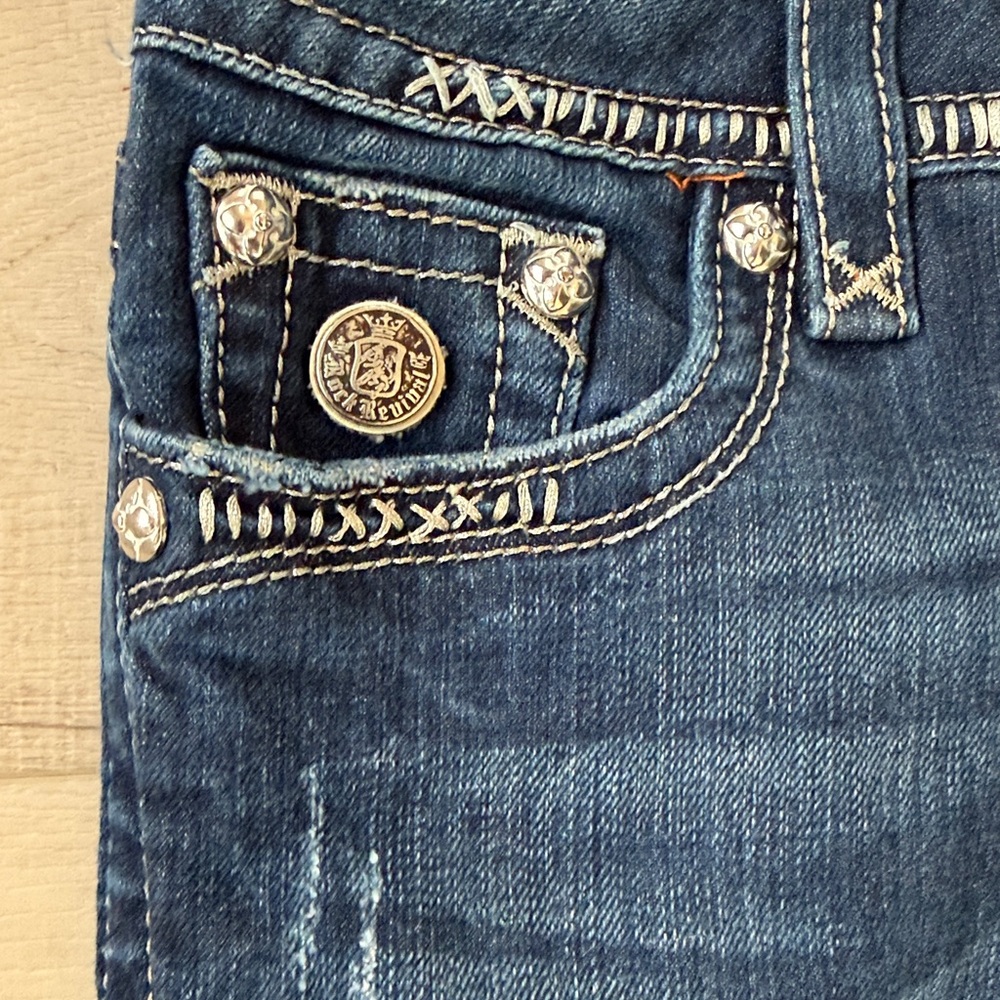 Women's Rock Revival jeans size 28 Celine boot Embellished Denim Western - Picture 4 of 16